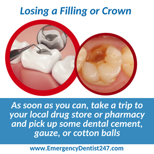 emergency dentist 247 indianapolis losing a filling or a crown